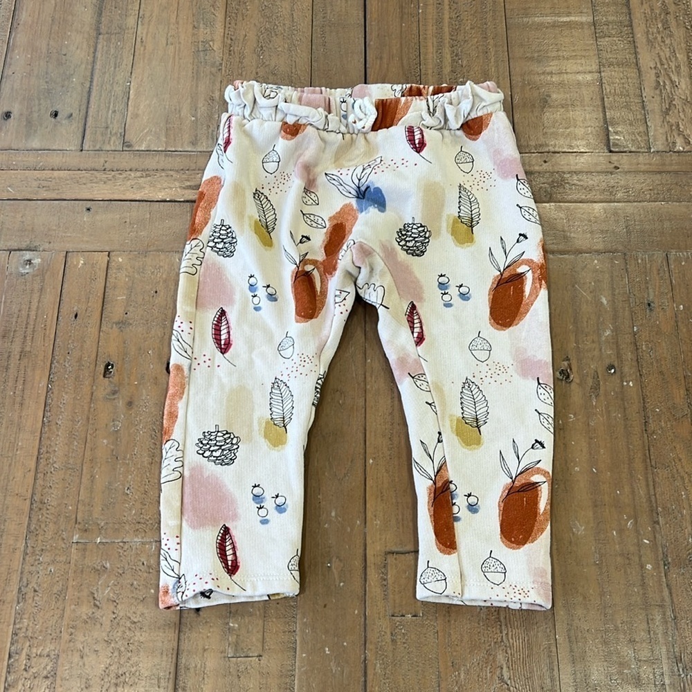Zara fall print harem ruffled joggers